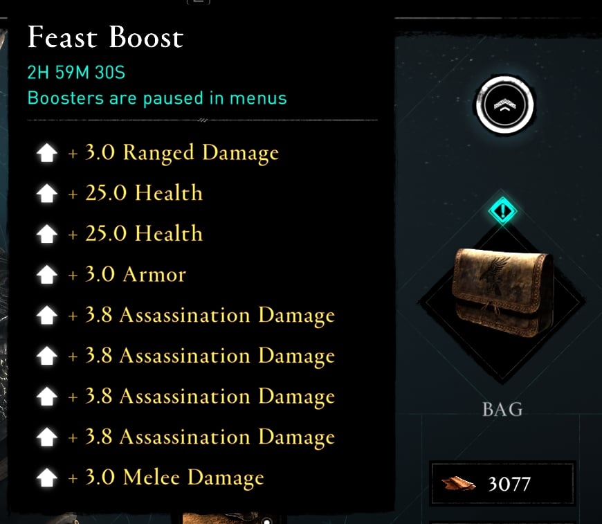 Feast Buff effect bonuses