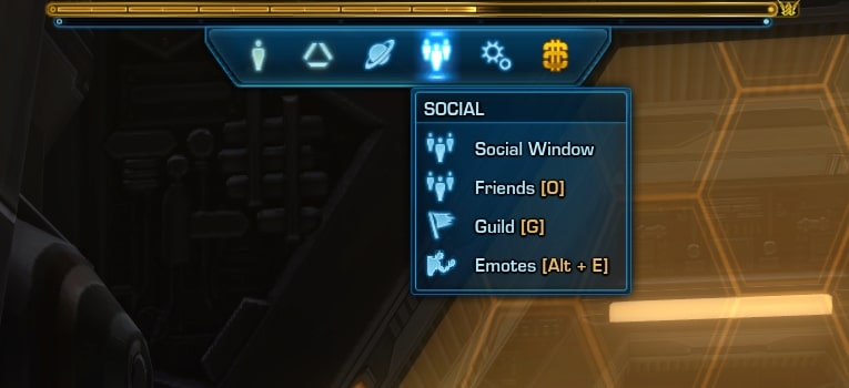 How to open the Emotes Window in SWTOR 6.2