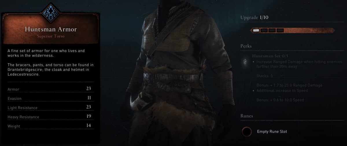 AC Valhalla Huntsman Armor Set Locations Guide