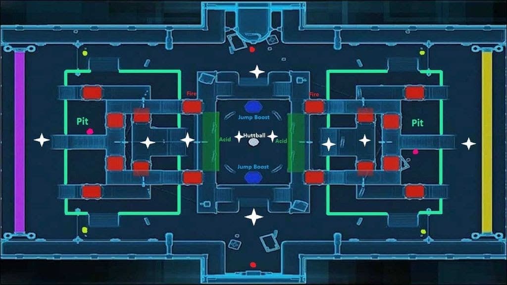 Huttball Warzone Map with Objectives and PoIs