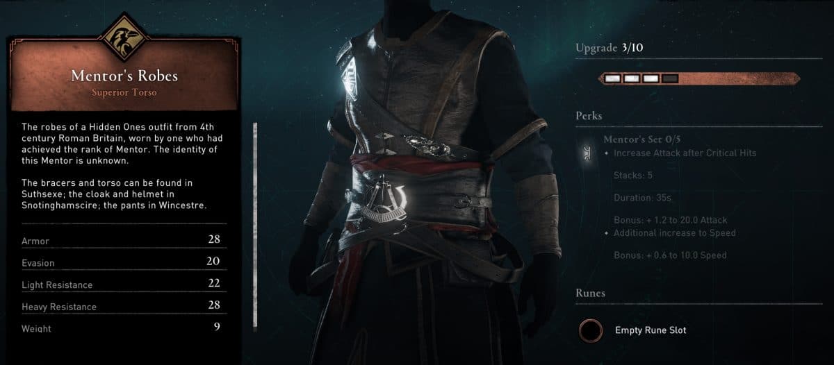AC Valhalla Mentor's Armor Set Locations Guide