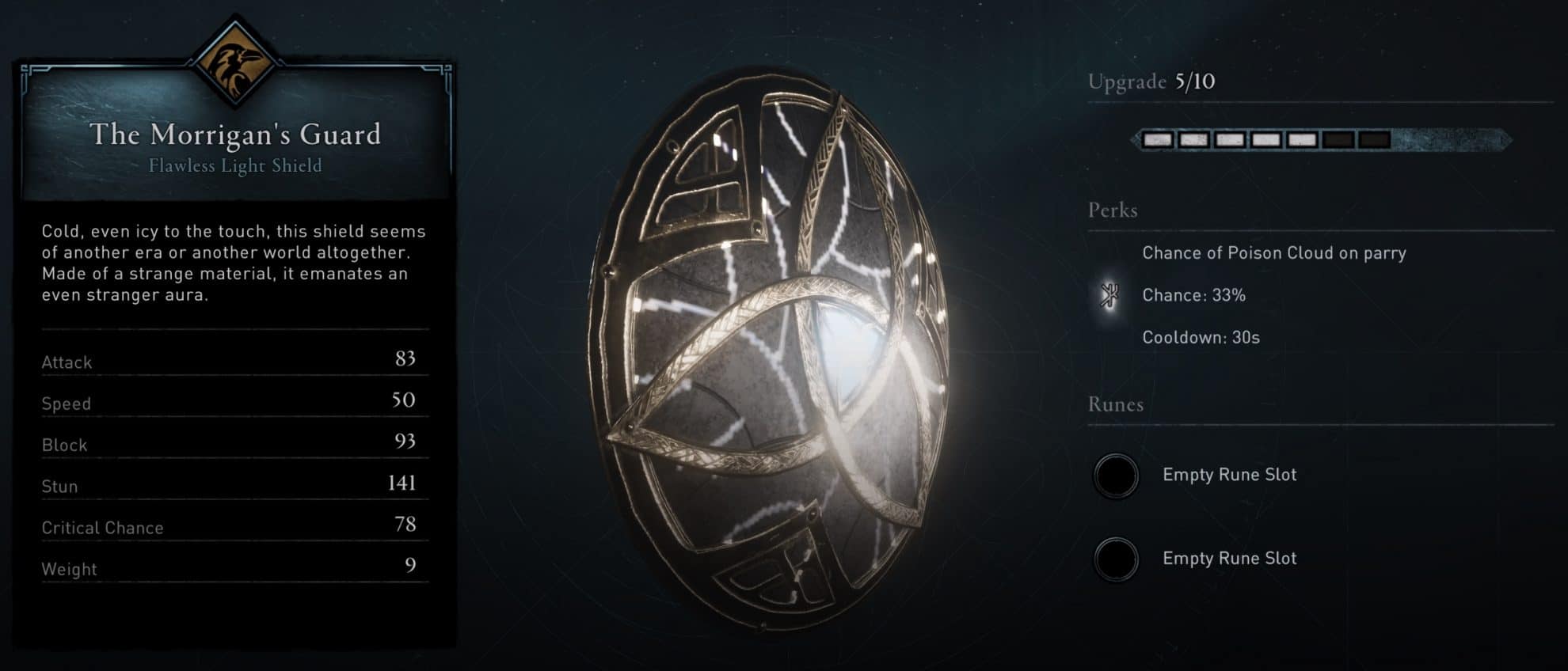 The Morrigan's Guard Shield Stats