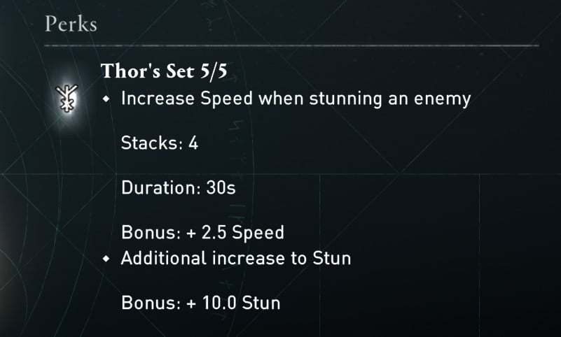 Thor's Set perks