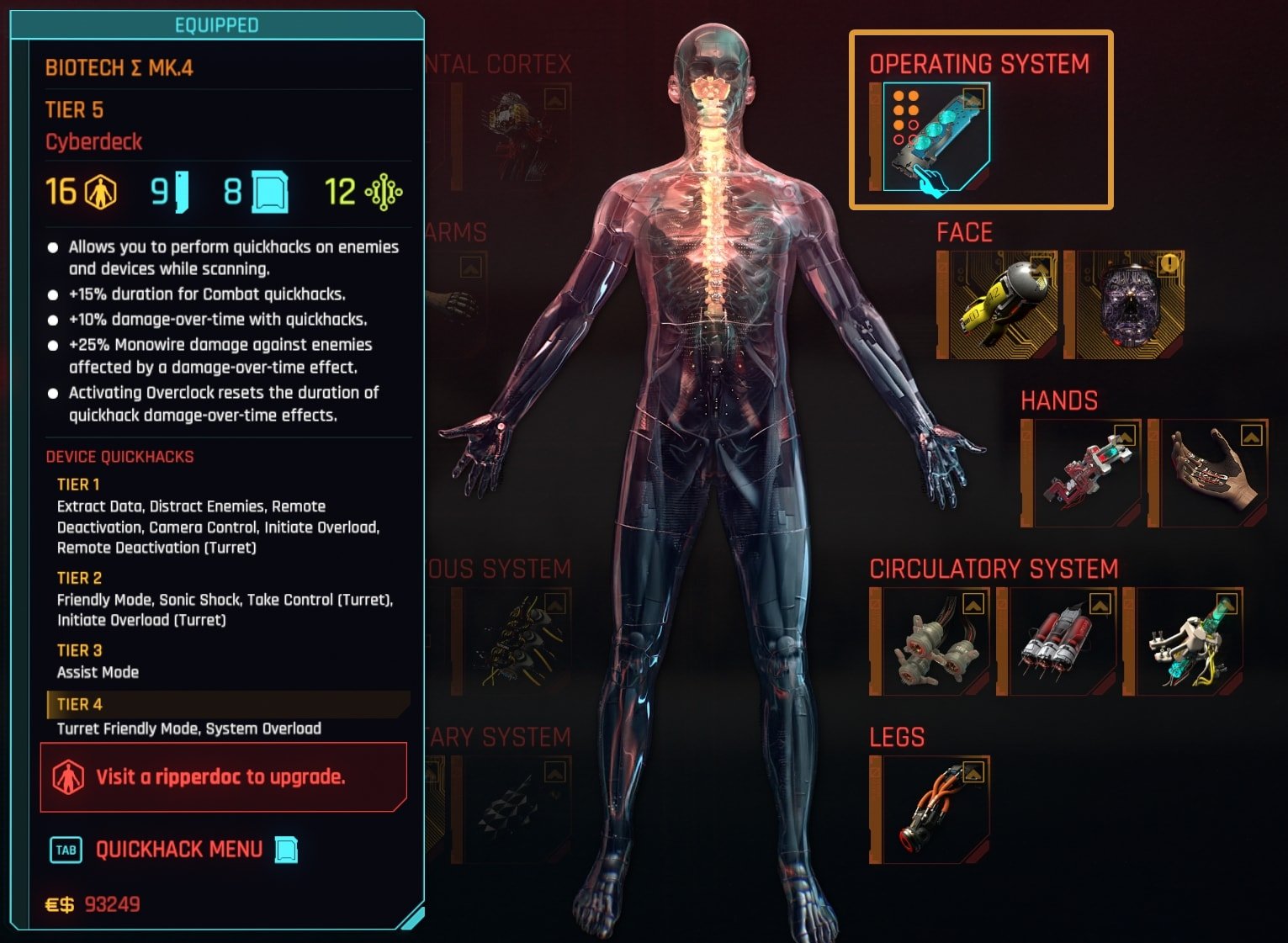 Cyberpunk 2077 Cyberdeck and Quickhacks