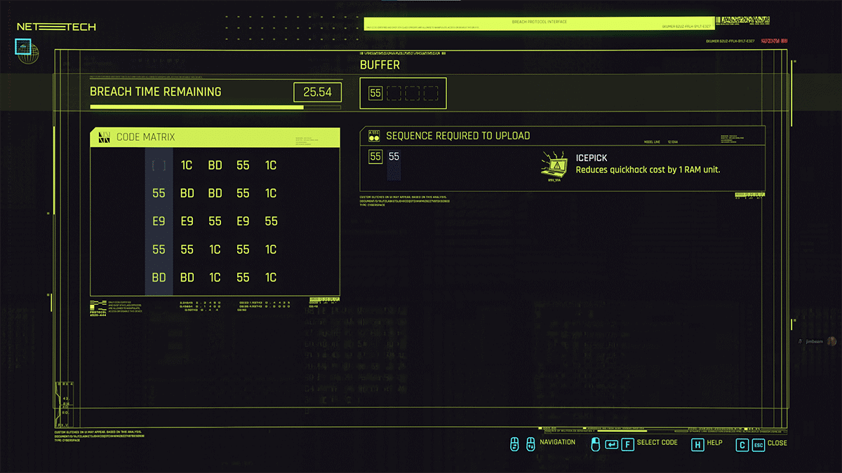 Breach protocol Hacking in Cyberpunk 2077