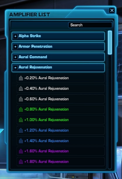 Potential Amplifiers Screen - swtor 6.2.1 pts