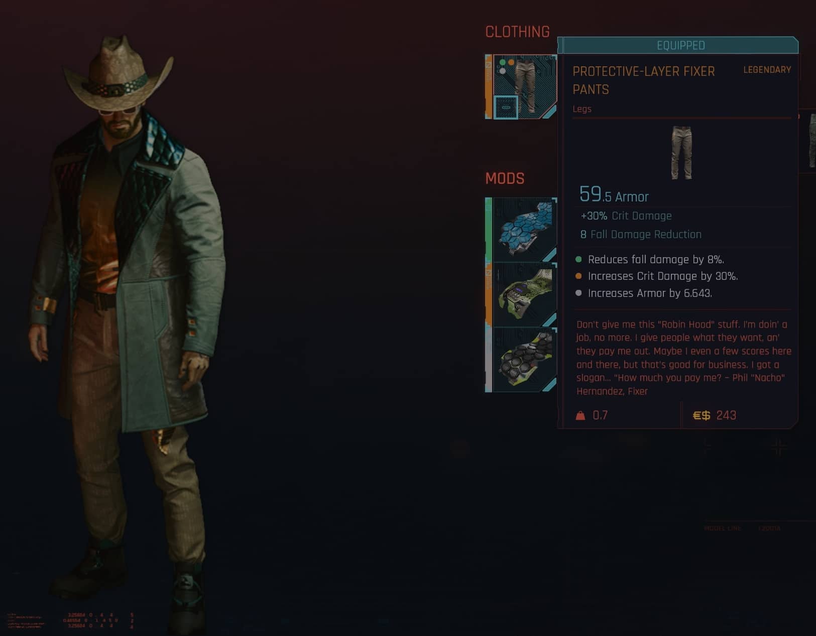 Protective-layer fixer pants (Legs)