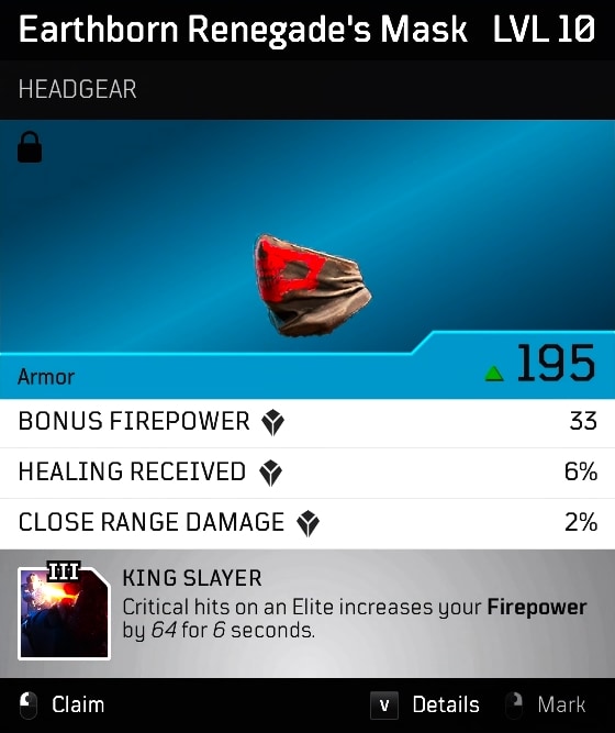 Earthborn Renegade's Mask Stats