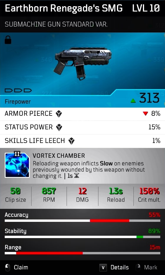 Earthborn Renegade's SMG - Outriders Hells Rangers Pack