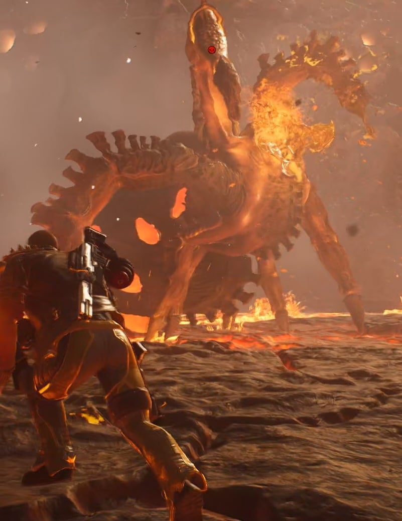 How to Defeat the Molten Acari Boss Outriders - Lava Geyser Attack