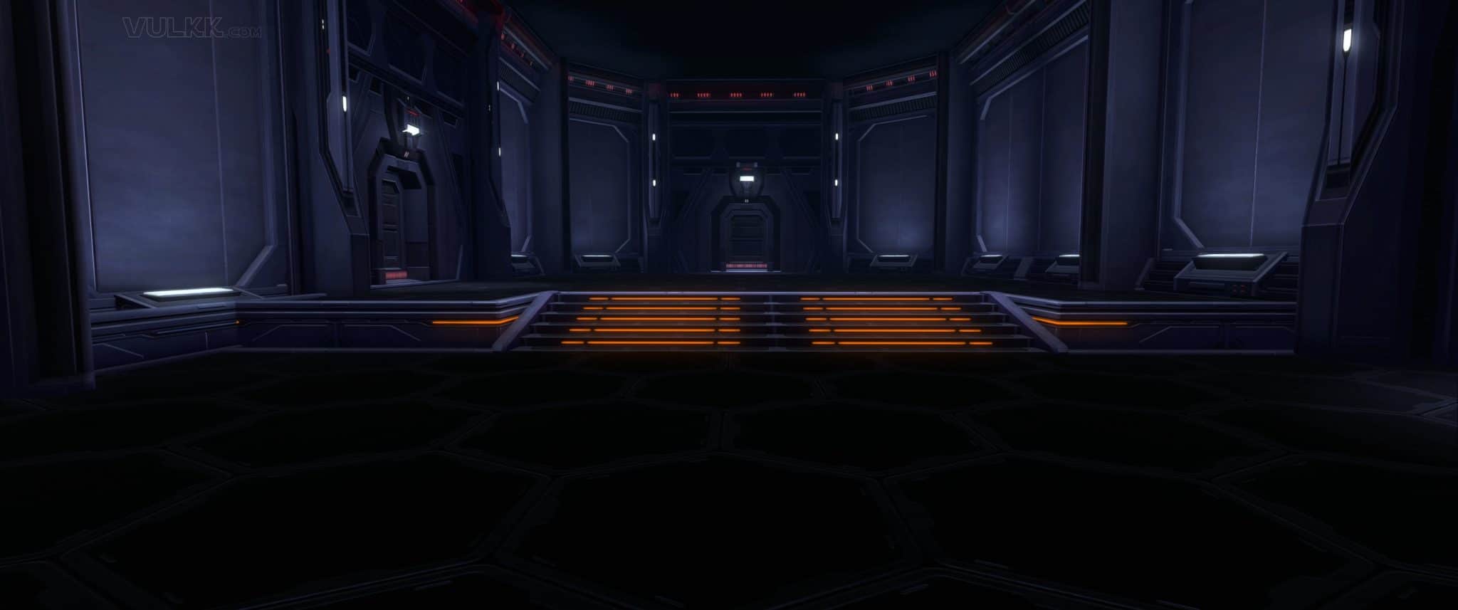 Main Hallway of the Penthouse, looking at the Round Room entrance