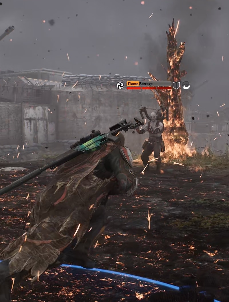 Flame Barrage attack cast