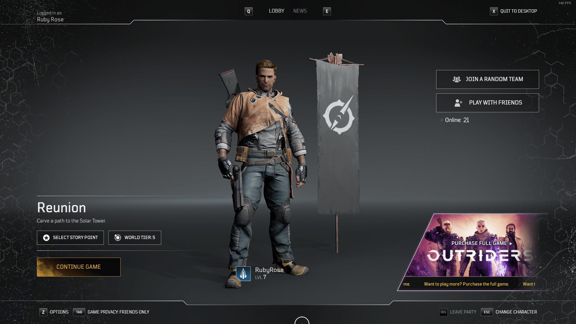 Outriders User Interface
