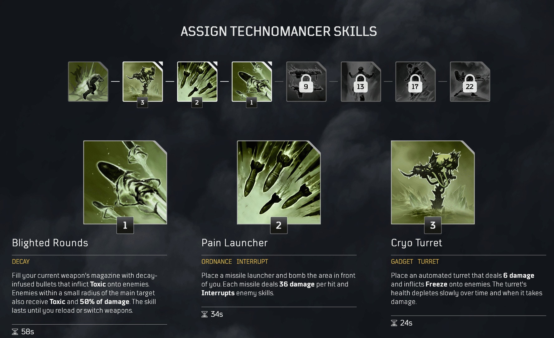 Outriders Skills Menu
