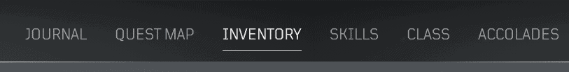 Outriders Top Menu Bar Navigation