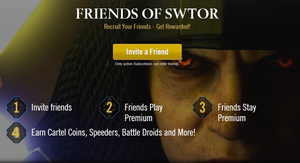Refer a Friend SWTOR Program official page