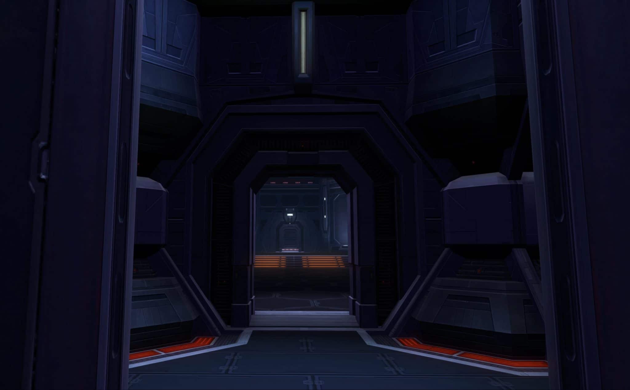View from the elevator towards the main hallway - swtor 6.3 fleet strongholds