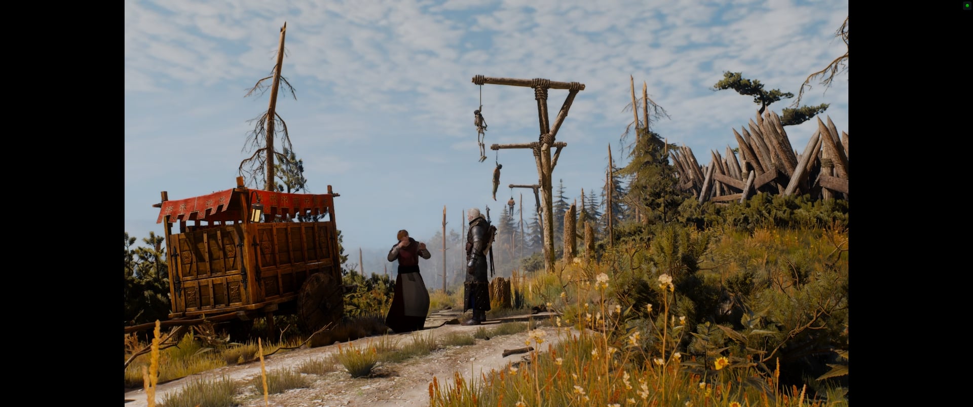 Cutscene from the Netflix DLC Quest in The Witcher 3 Next-Gen - with Black Bars