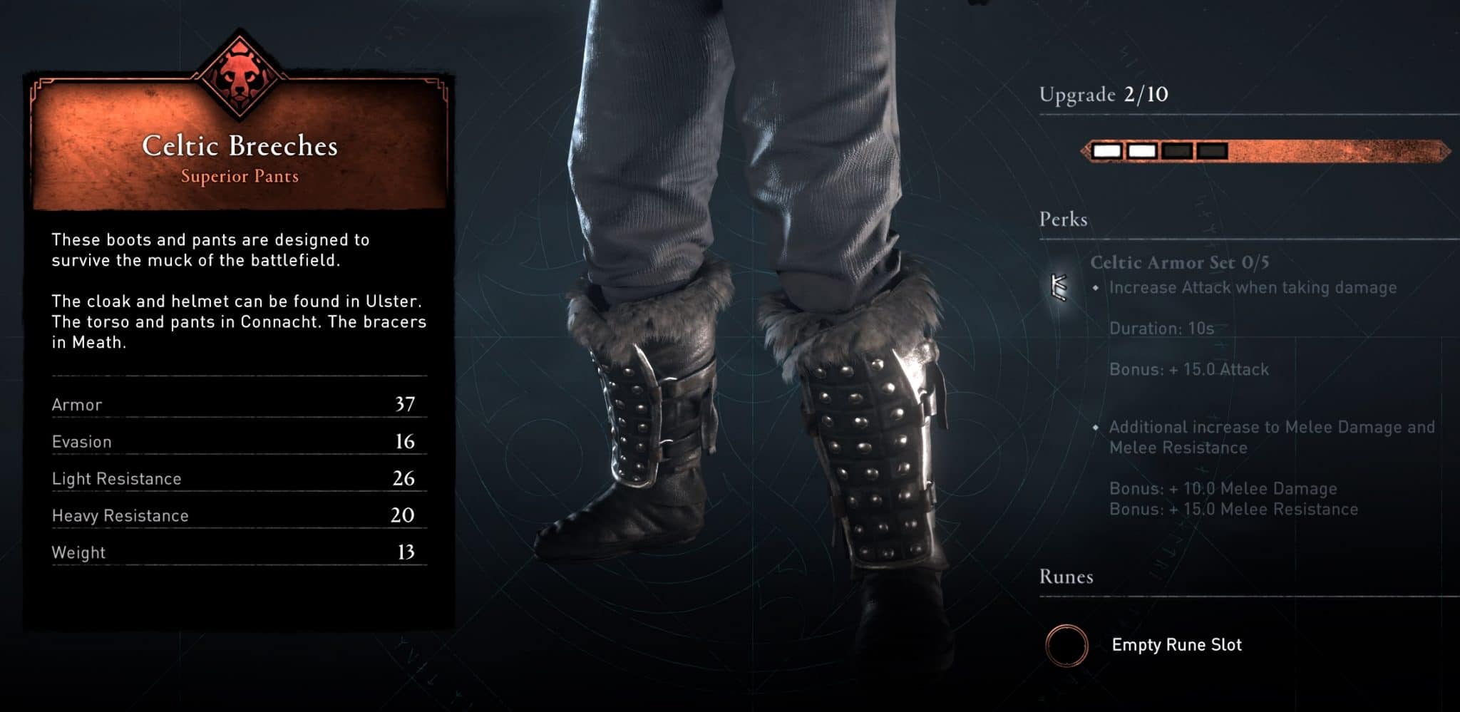 Celtic Breeches Stats - Wrath of the Druids DLC AC Valhalla