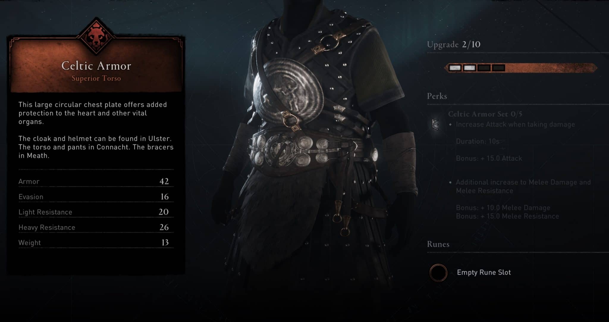 Celtic Torso Stats - Wrath of the Druids DLC AC Valhalla
