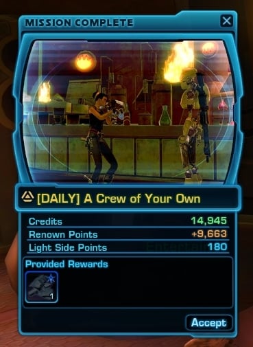[Daily] A Crew of Your Own Light Side Rewards