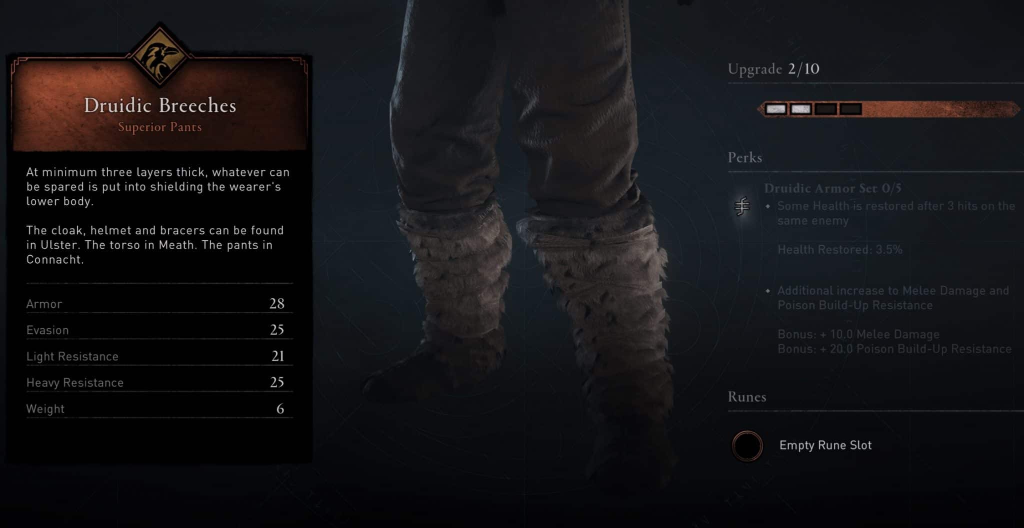 Druidic Breeches Stats
