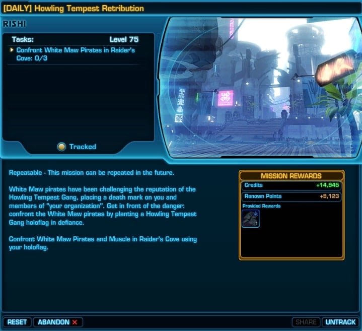SWTOR Rishi Daily Missions
