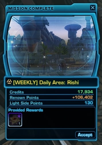 [Weekly] Daily Area Rishi Rewards