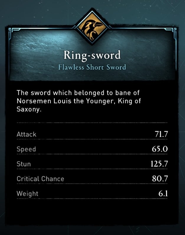 AC Valhalla One-Handed Swords Locations Guide - Ring Sword