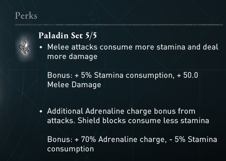 AC Valhalla Paladin Armor Set bonus