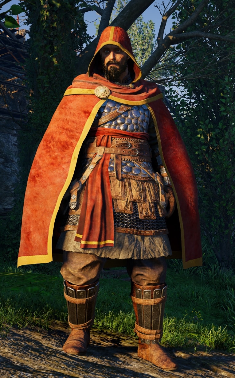 AC Valhalla Siege if Paris DLC - Paladin Armor Set Visual Preview - front hood on
