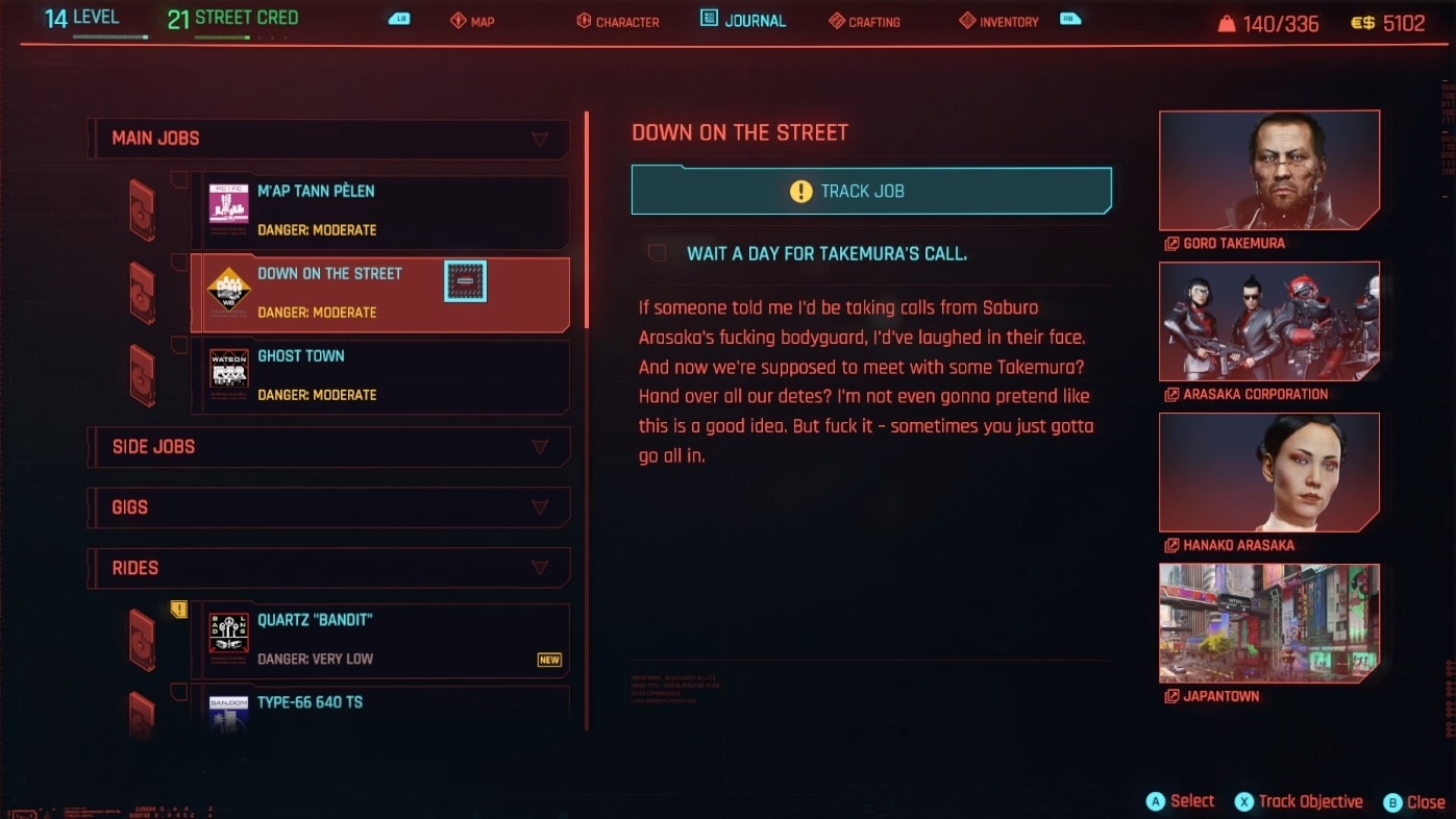 Cybrpunk 2077 1.3  background lore shortcuts