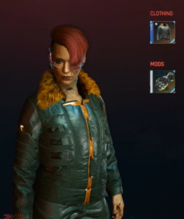 Female V trying on the Black Jacket gift from Viktor - Cyberpunk 2077 Update 1.3 DLC