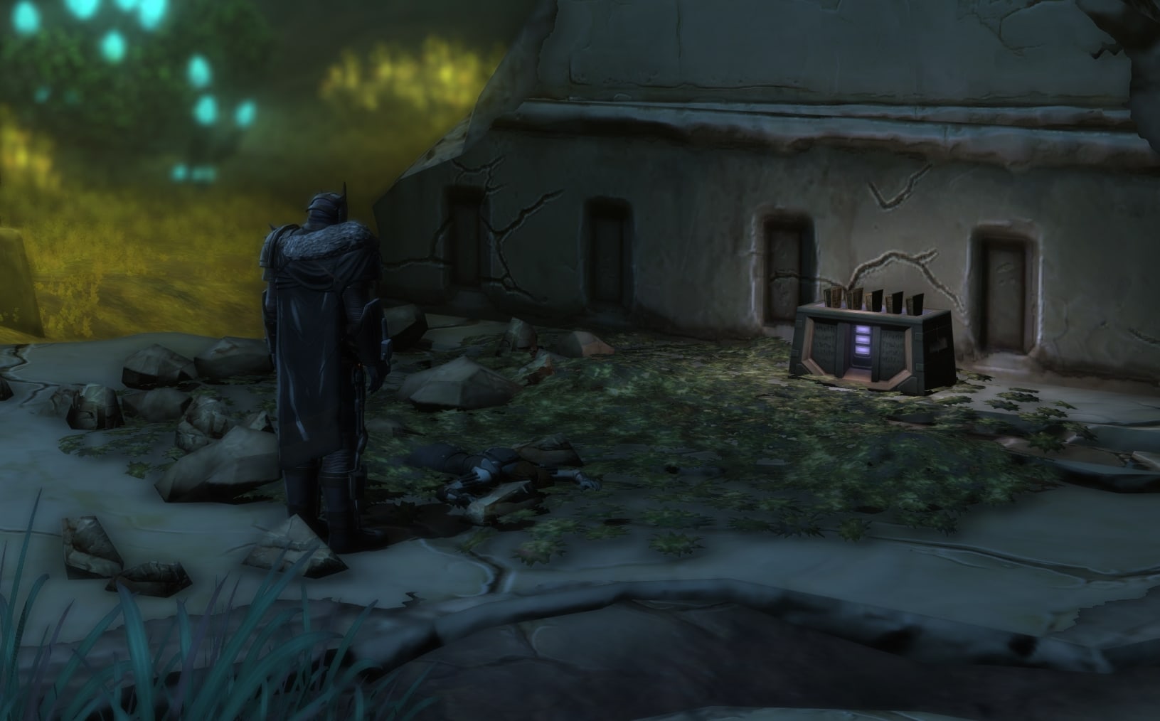 Harris' body in the cave