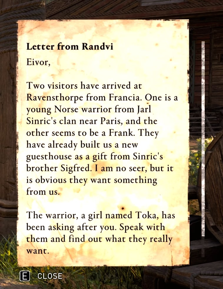 Randvi's letter