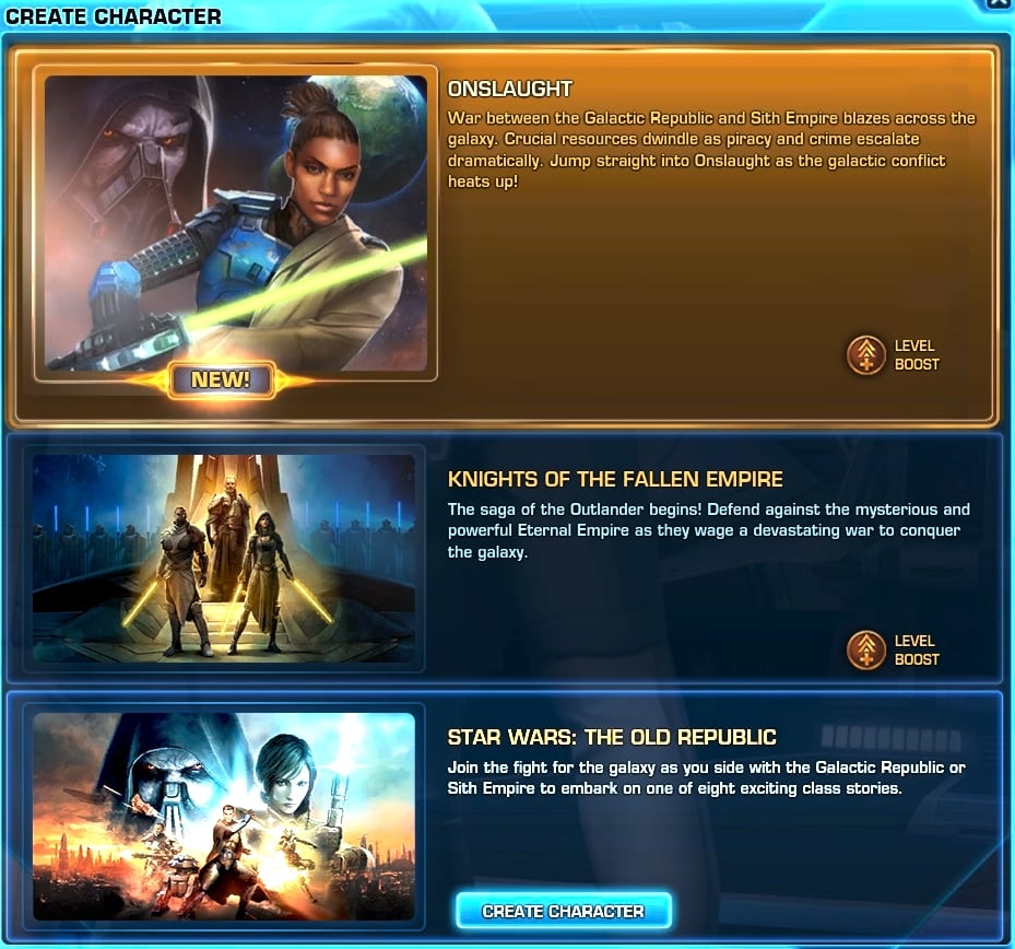 SWTOR 7.0 PTS Character Create Screen