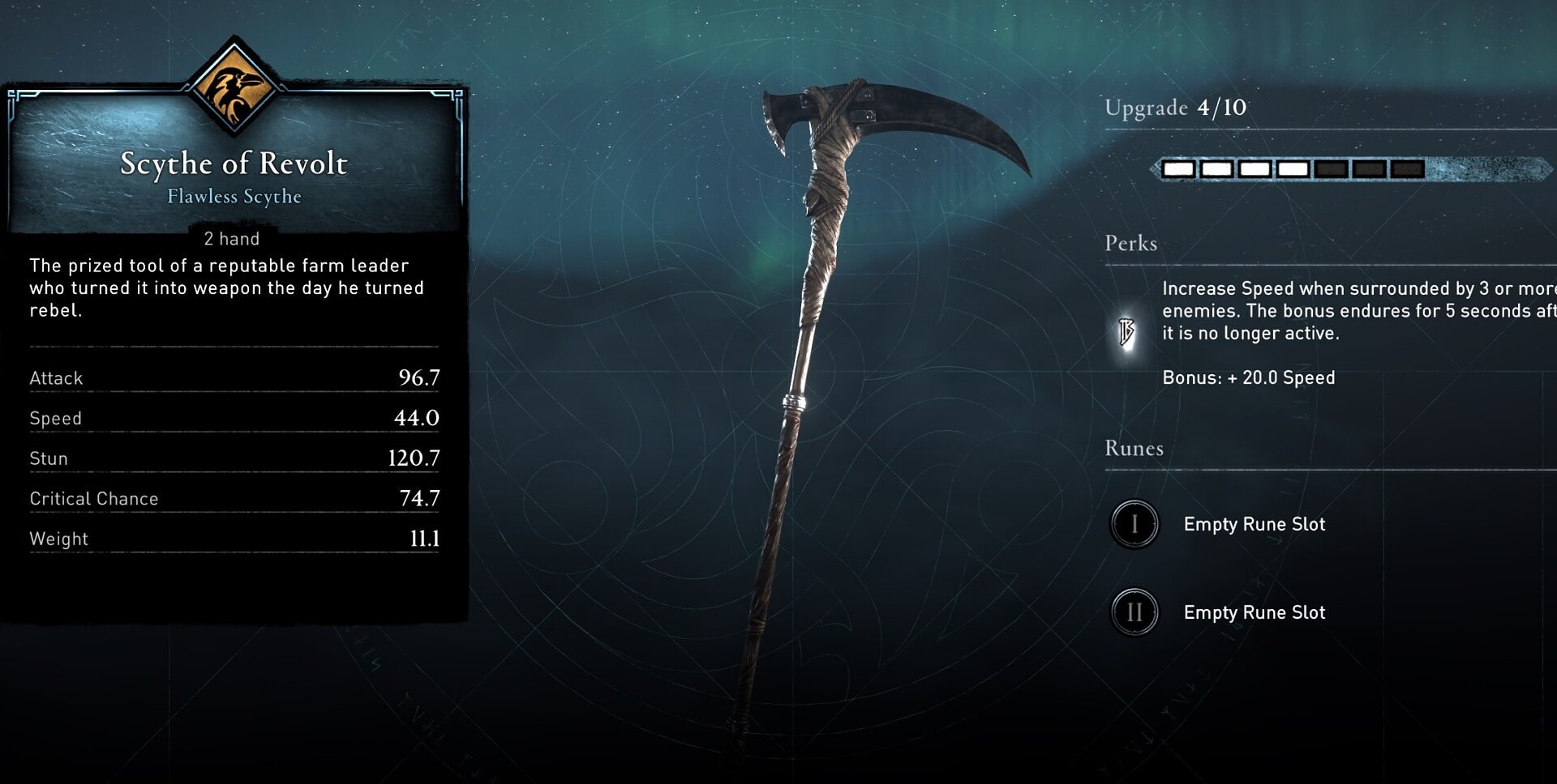 Scythe of Revolt Weapon Stats