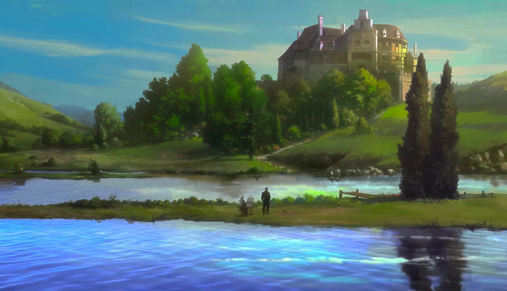 The Witcher Nightmare of the Wolf - Vesemir and Illyana in a vision