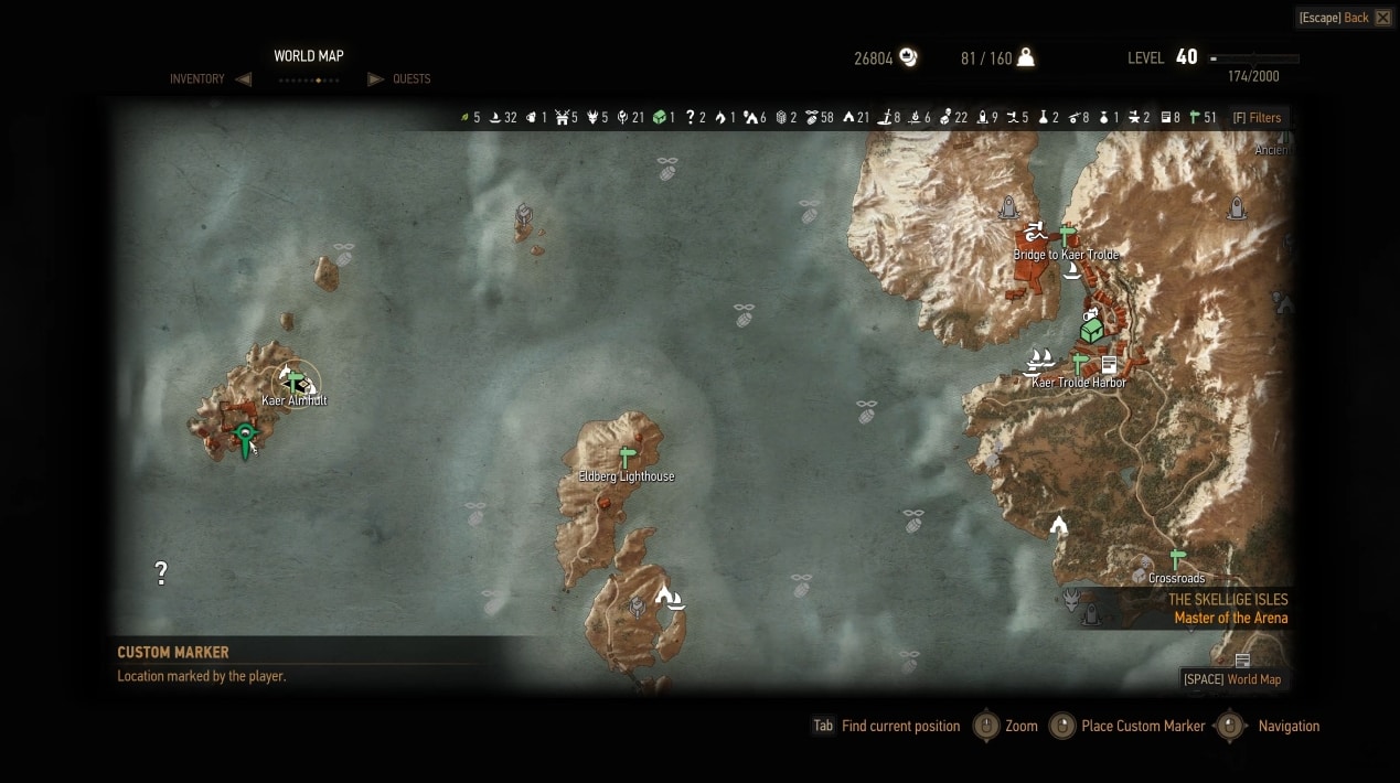 tyrion lannister witcher 3 - map to the Skellige POI