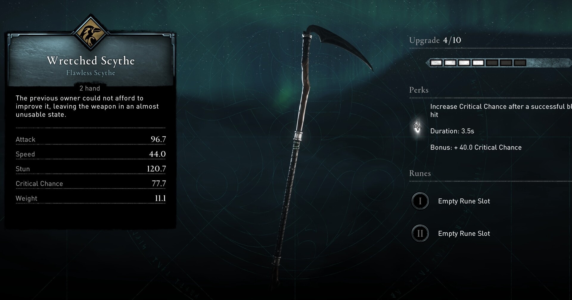 Wretched Scythe Stats
