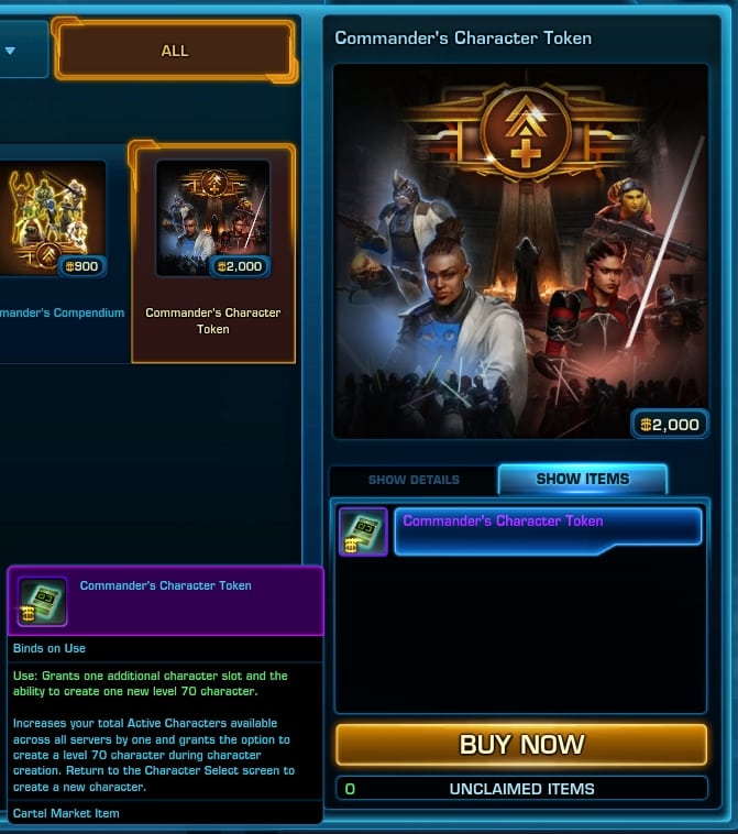 Commander's Character Token