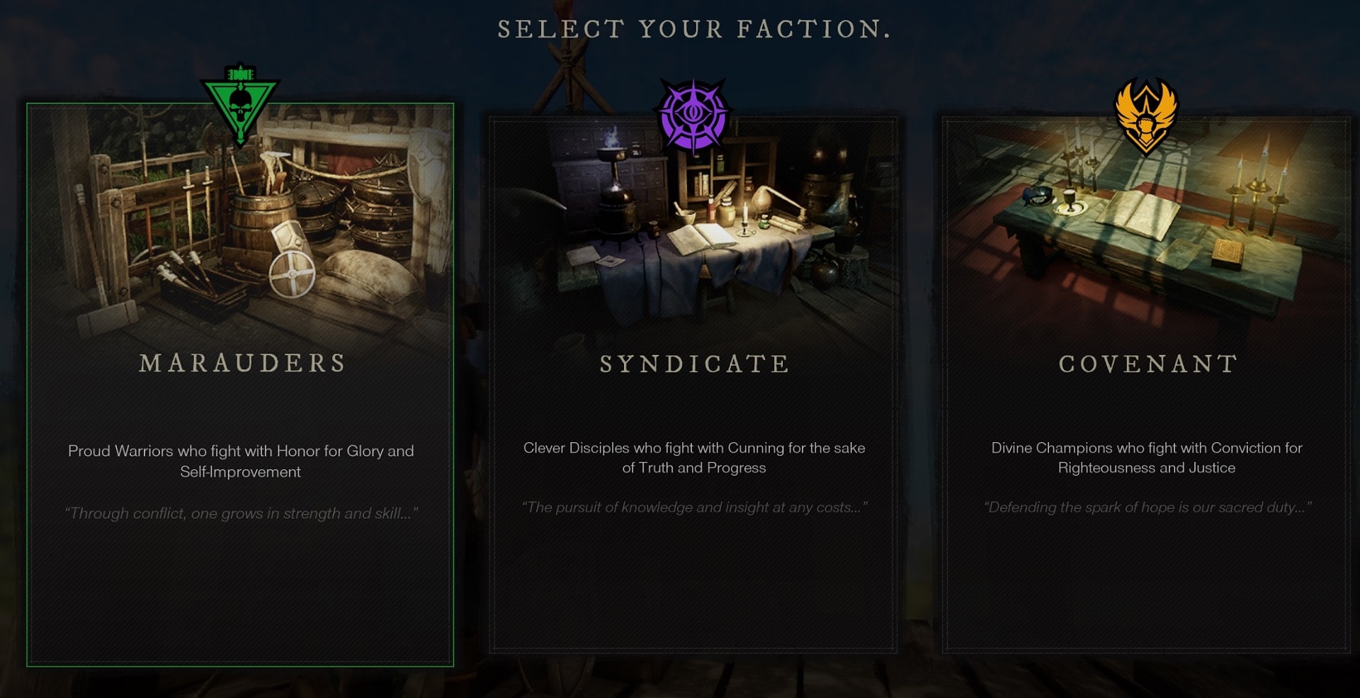 Factions in New World