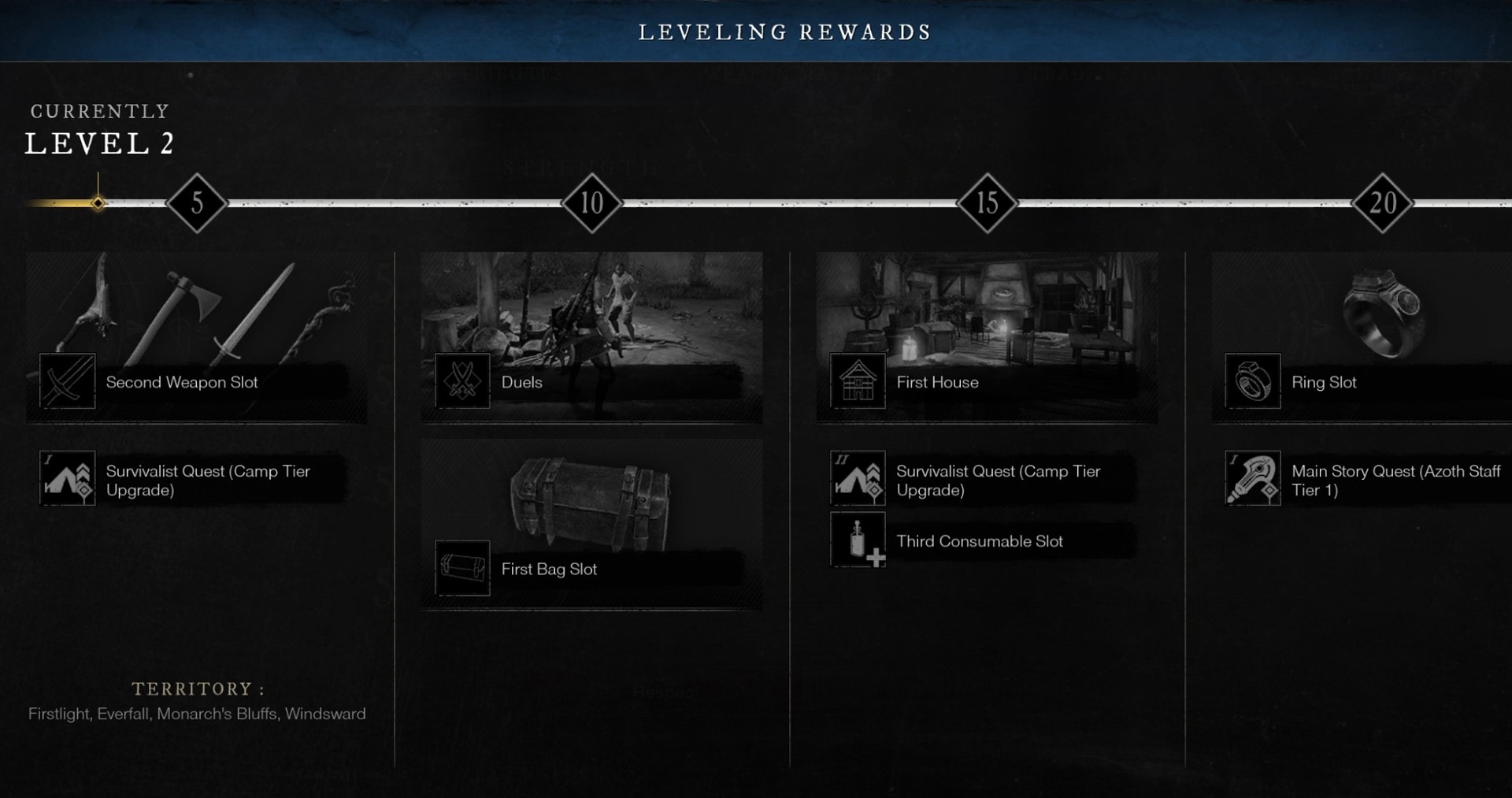 Leveling rewards in New World