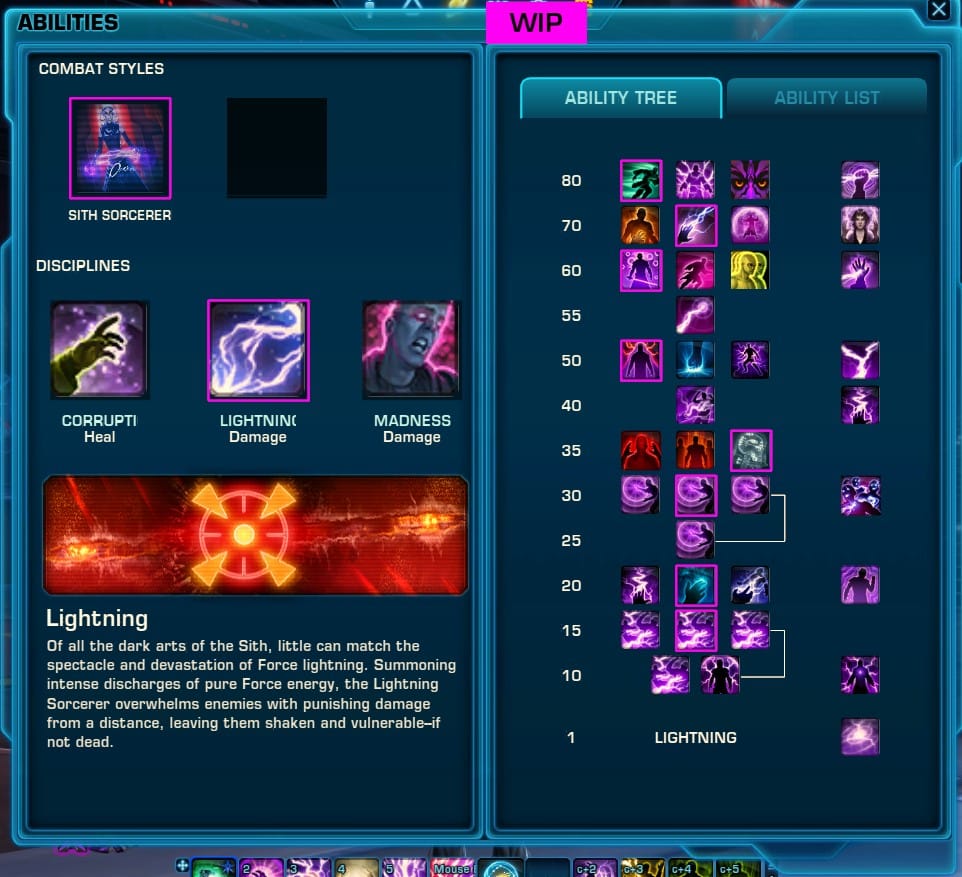 PTS Lightning UI - SWTOR 7.0 Sorcerer Changes