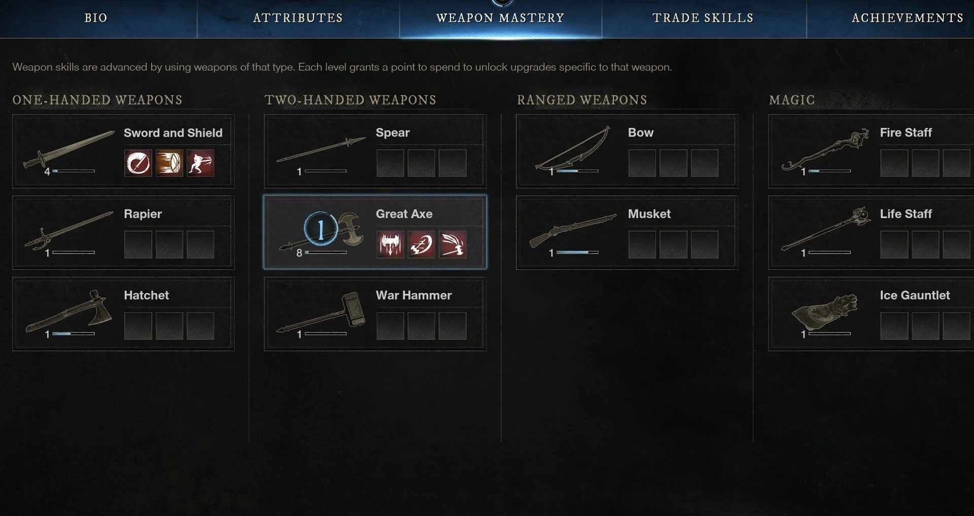Weapon Mastery in New World