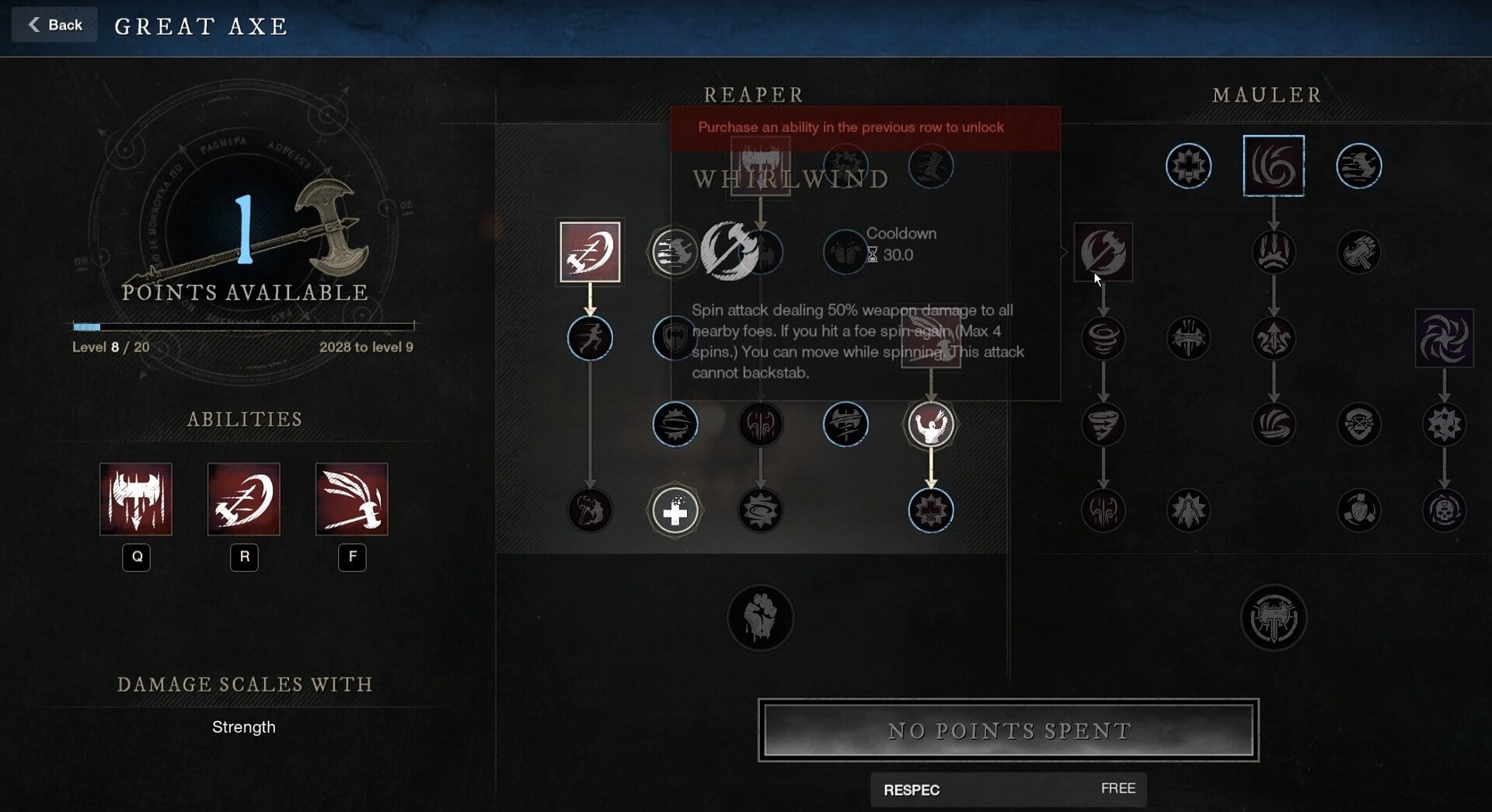Weapon Skill Trees in New World - Great Axe
