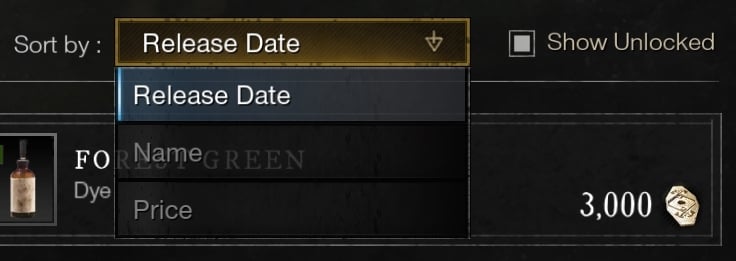 New World Store Guide - Sorting items