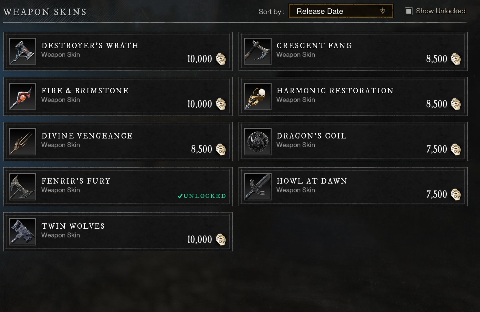 New World Store - Weapon Skins