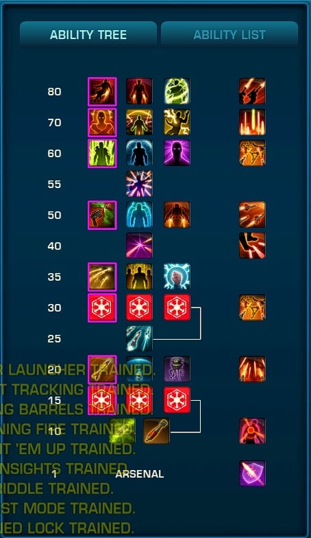 PTS Arsenal UI - SWTOR 7.0 Mercenary Changes