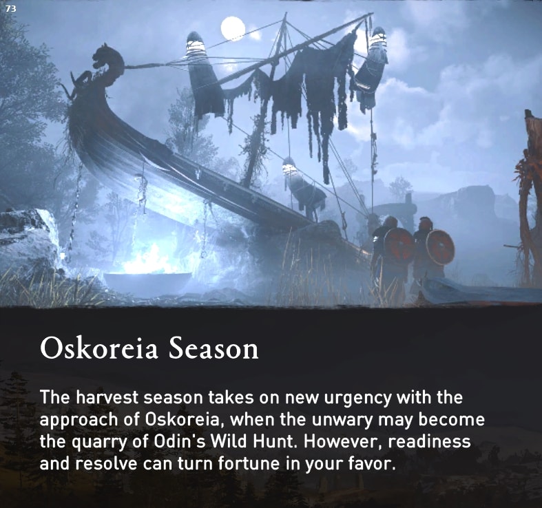 AC Valhalla Oskoreia Festival Season welcome screen message